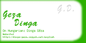 geza dinga business card